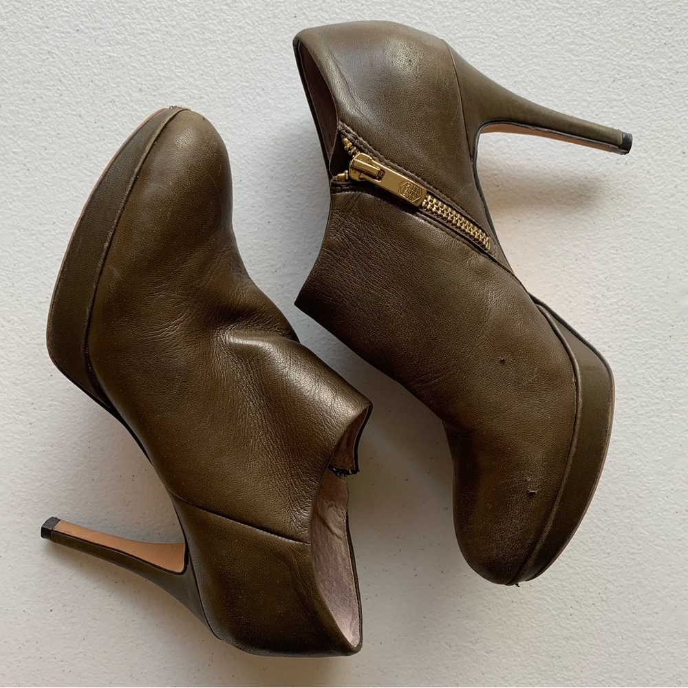 “Elvin” platform booties by Vince Camuto, olive